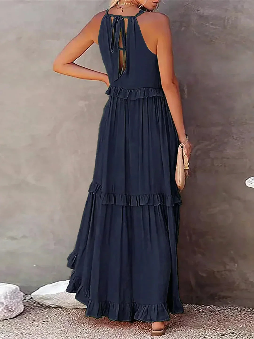 Robyn - Halter Ruffle Maxi Dress