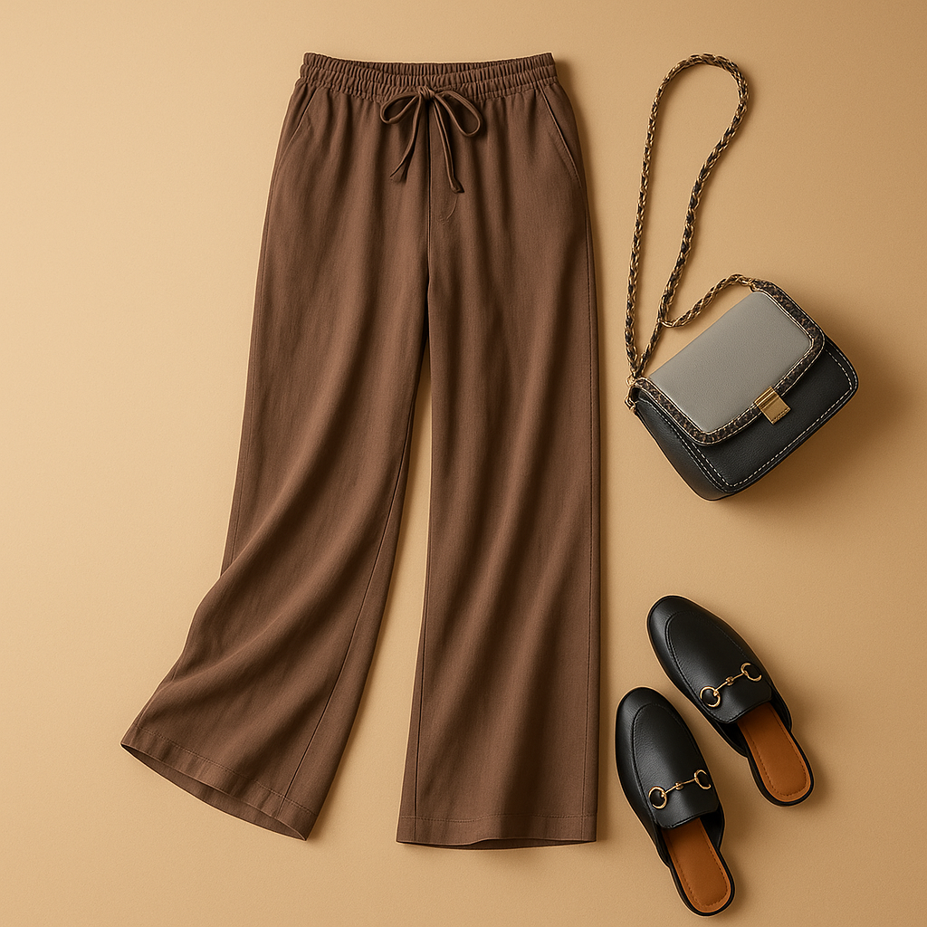 Fleur Women's Lightweight Trousers with Elastic Waistband