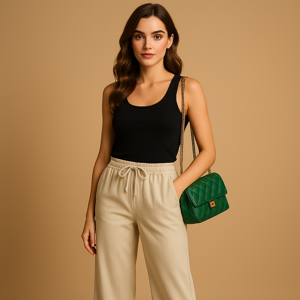 Fleur Women's Lightweight Trousers with Elastic Waistband