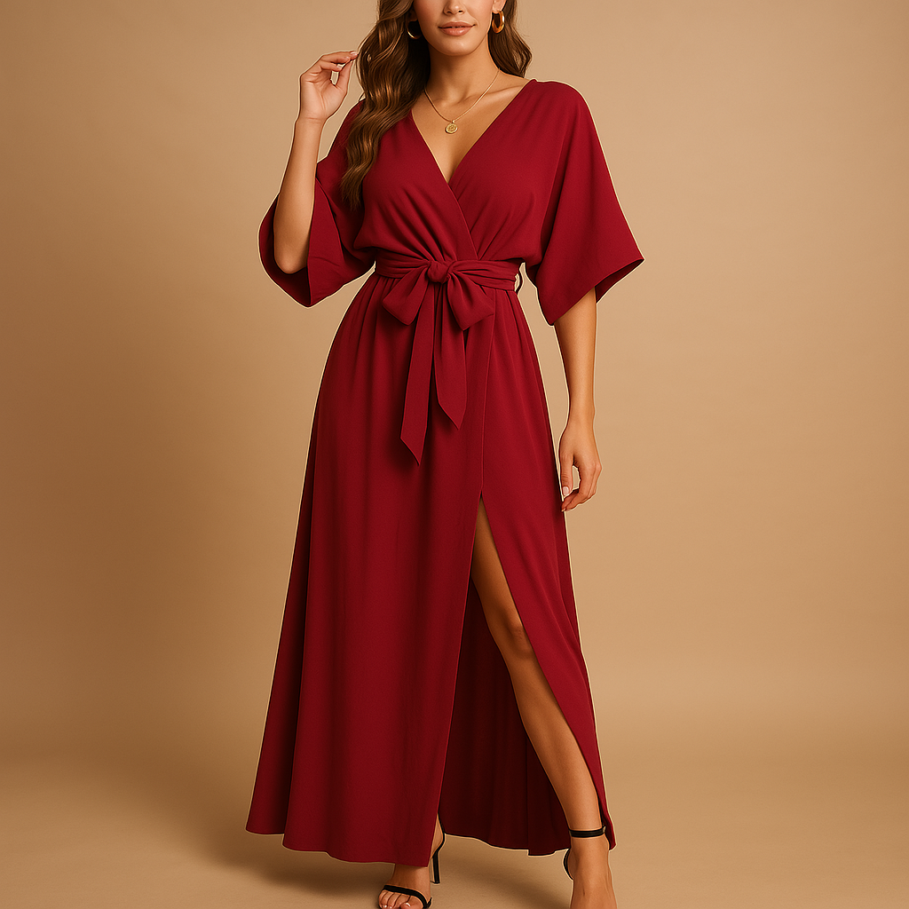 Leona | Sophisticated V-Neck Dress for Women