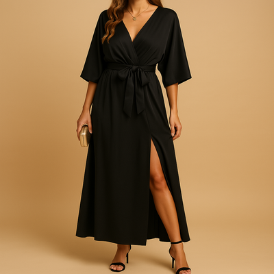 Leona | Sophisticated V-Neck Dress for Women