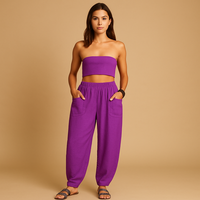 Boho Chic High-Waisted Summer Pants for Women | Femke