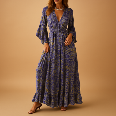 Elise | Elegant Fit Long Bohemian Dress for Women