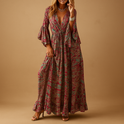 Elise | Elegant Fit Long Bohemian Dress for Women
