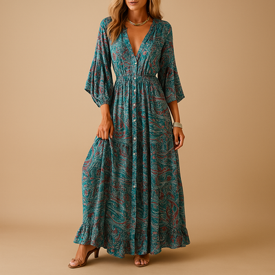 Elise | Elegant Fit Long Bohemian Dress for Women