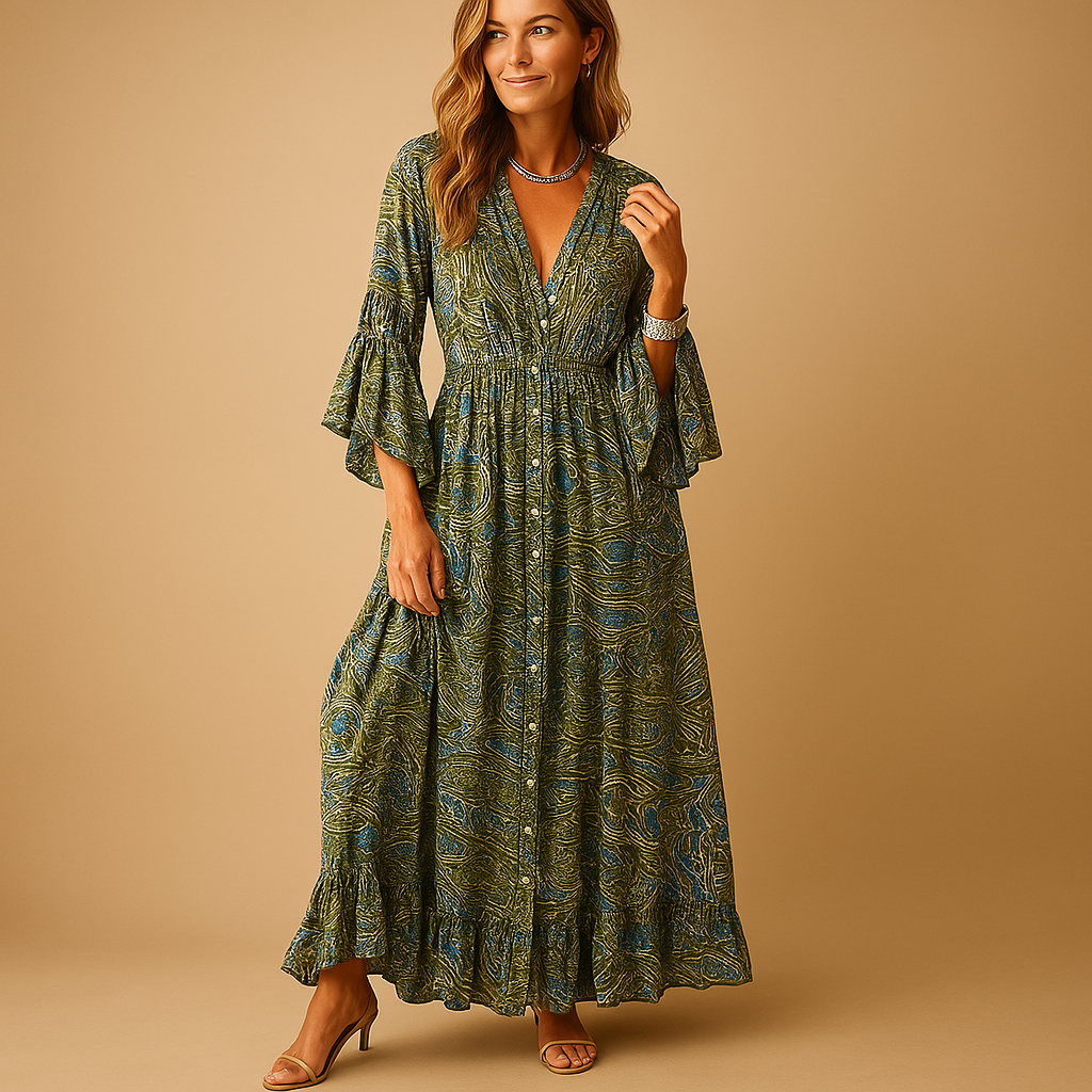 Elise | Elegant Fit Long Bohemian Dress for Women