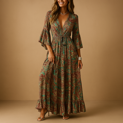 Elise | Elegant Fit Long Bohemian Dress for Women