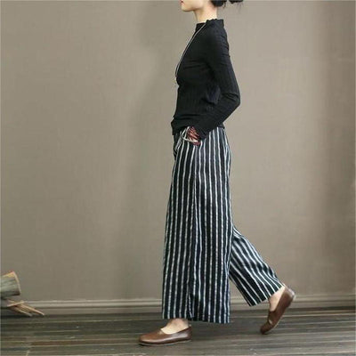 Seriva - Striped Flare Pants