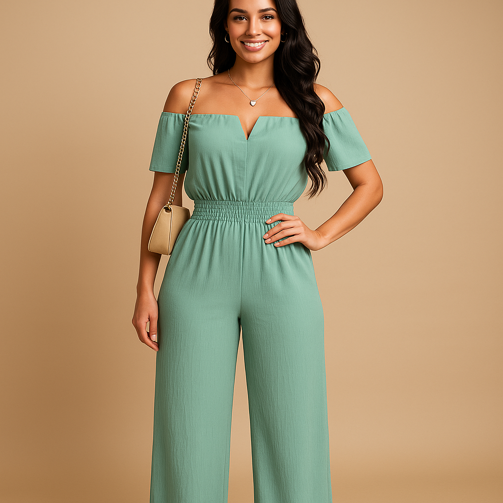 Milou Women's Off-Shoulder Pleated Jumpsuit