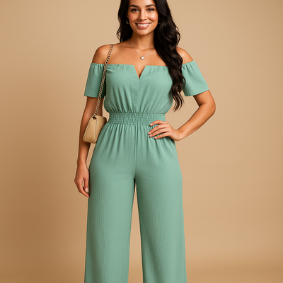 Milou Women's Off-Shoulder Pleated Jumpsuit