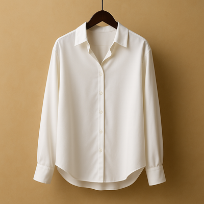 Mirthe Women's Satin Blouse with Folded Collar