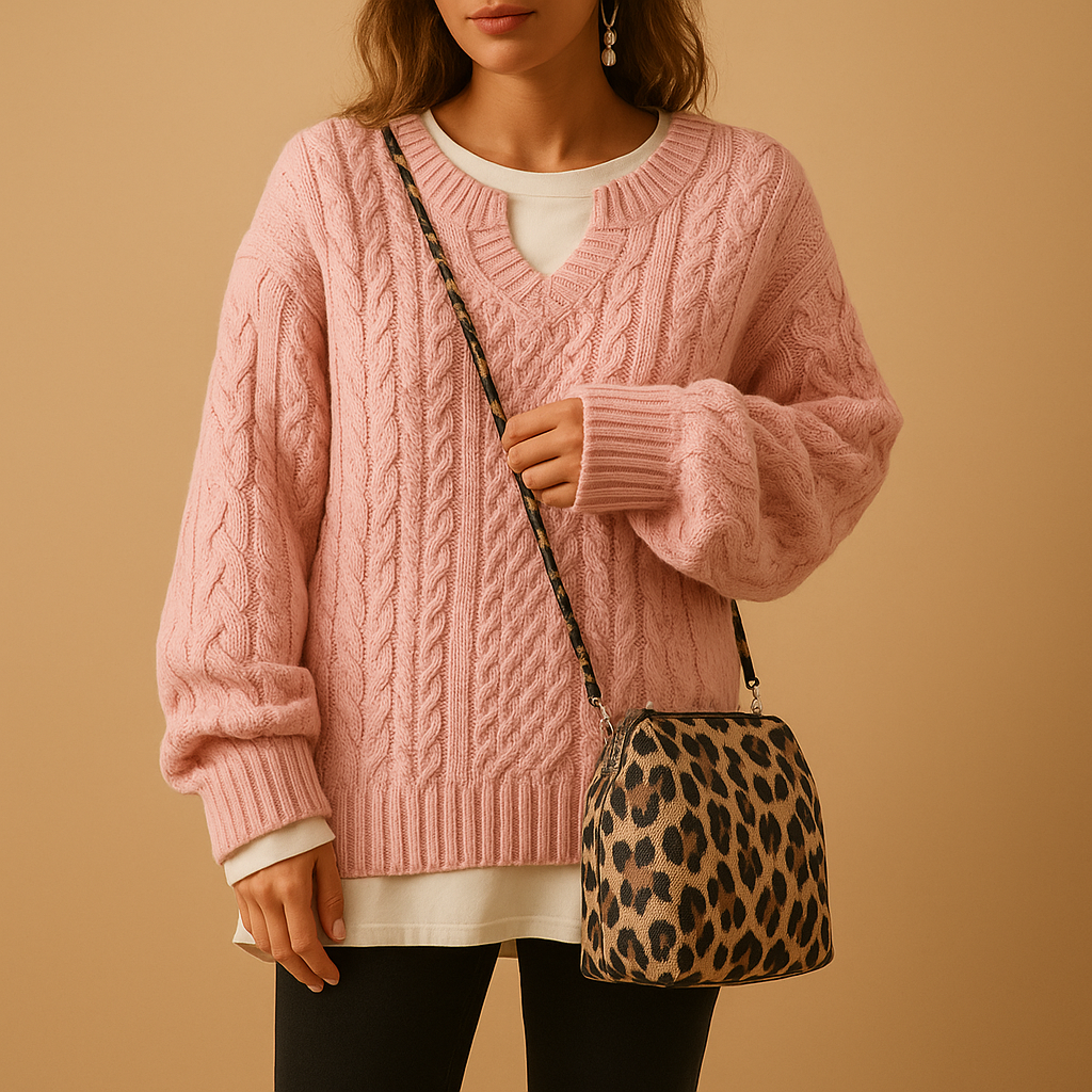 Linde Women's Breathable V-Neck Knitted Sweater