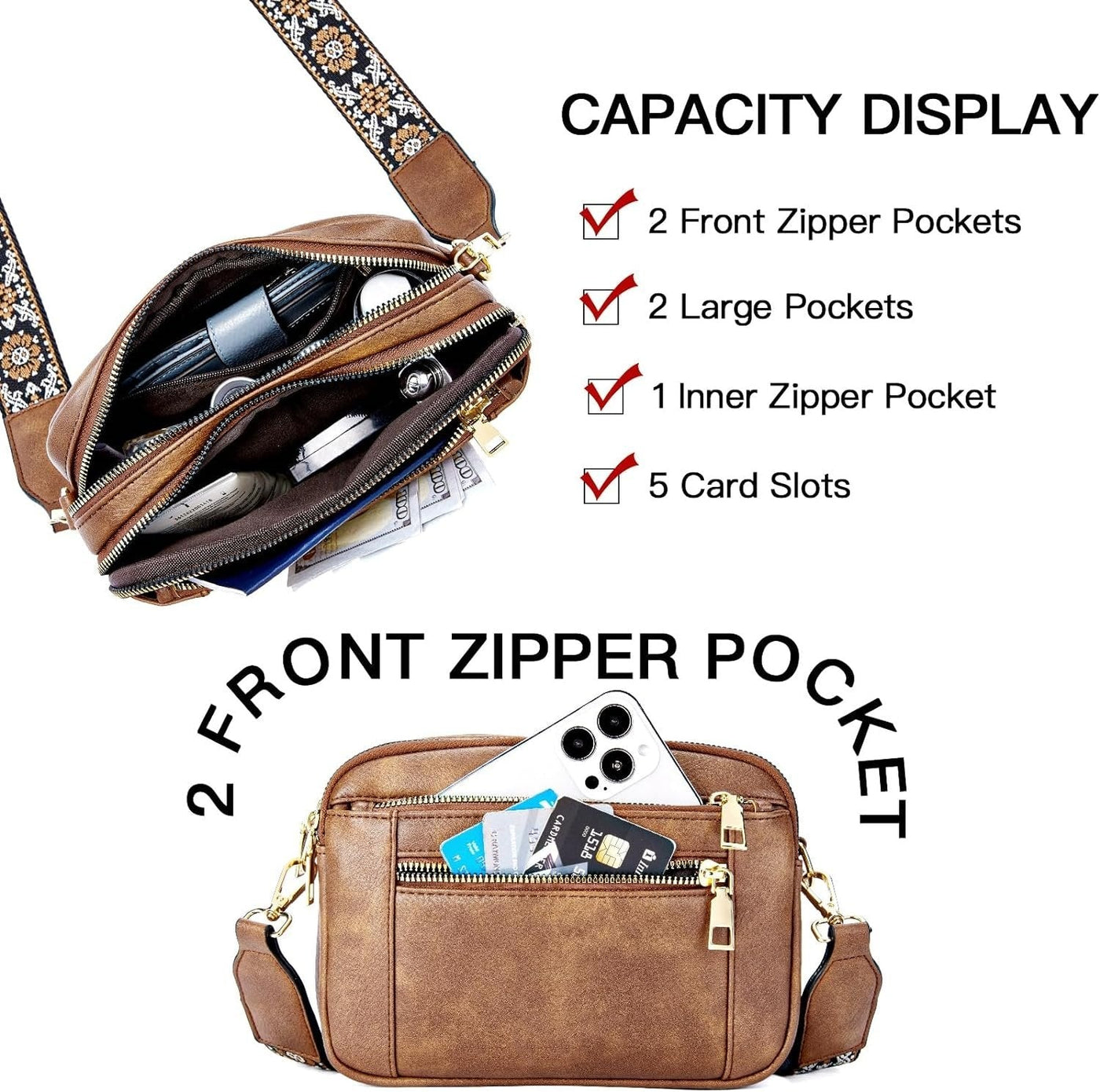 Camilla | Refined Anti-Theft Leather Shoulder Bag