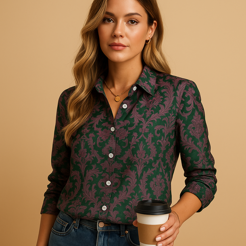 Women’s Flattering Fit Blouse with Eye-Catching Pattern | Liora
