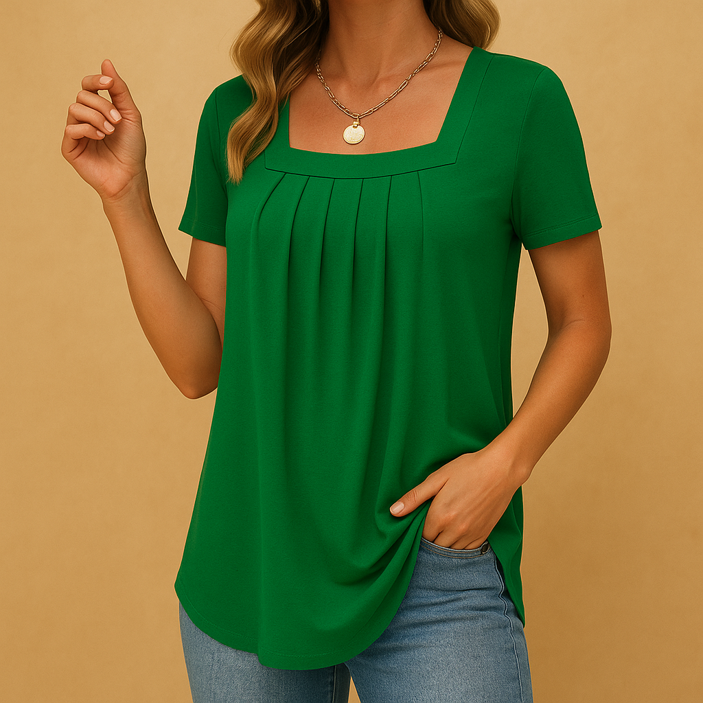 Yinte | Women's Loose-Fit Blouse with Square Neckline