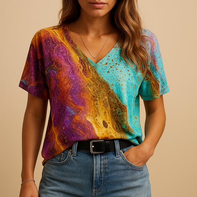 Marissa Women's Boho Top with Relaxed Fit and Decorative Accents