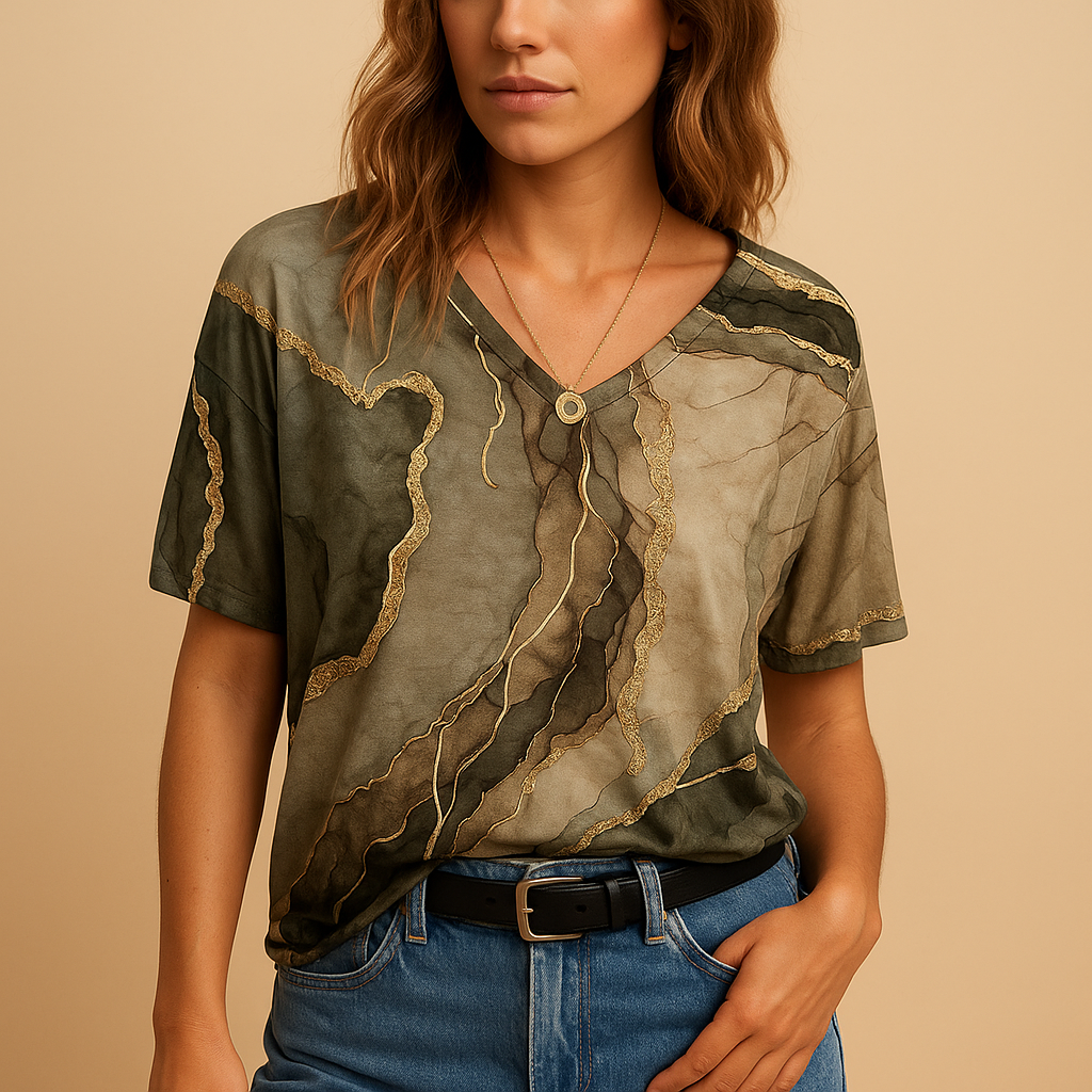 Marissa Women's Boho Top with Relaxed Fit and Decorative Accents