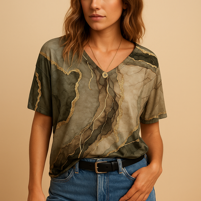 Marissa Women's Boho Top with Relaxed Fit and Decorative Accents