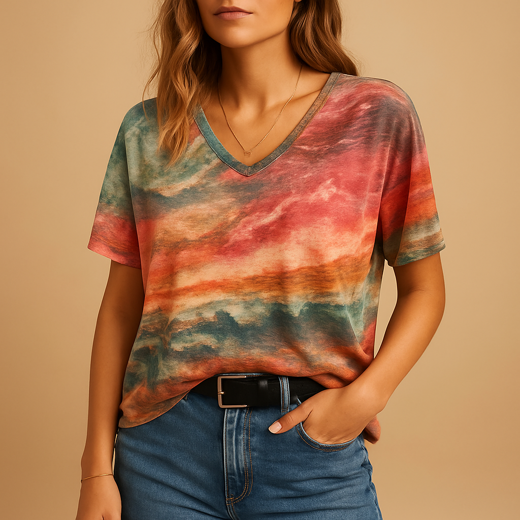 Marissa Women's Boho Top with Relaxed Fit and Decorative Accents