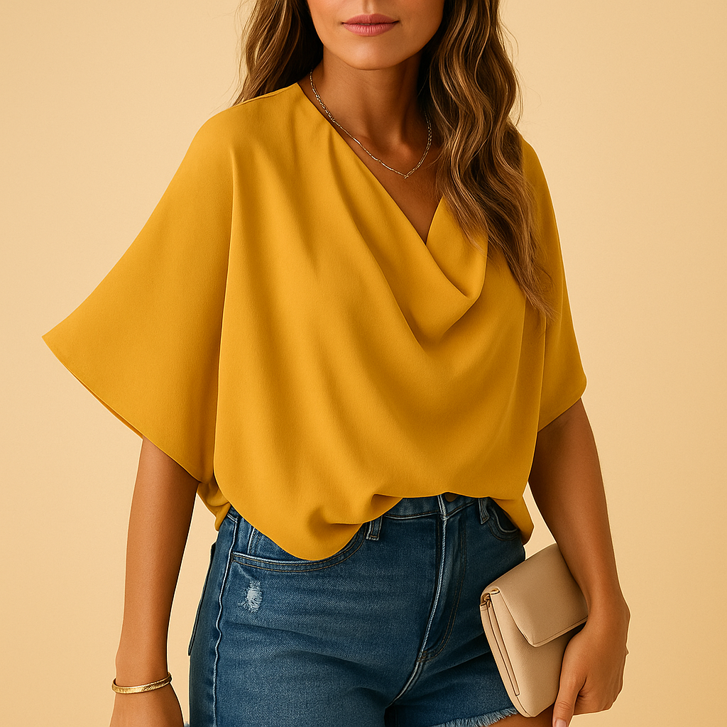 Loïs | Women's Lightweight Chiffon Blouse with Batwing Sleeves