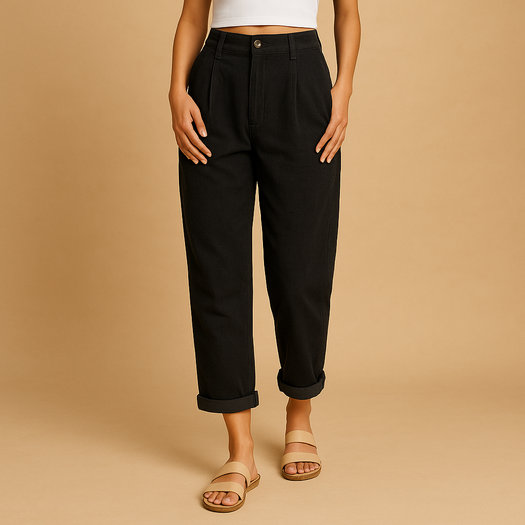 High-Waisted Straight-Leg Corduroy Trousers for Women | Nina