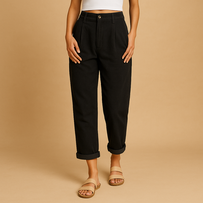 High-Waisted Straight-Leg Corduroy Trousers for Women | Nina