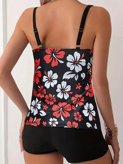 Elena | Floral Print Tankini Set