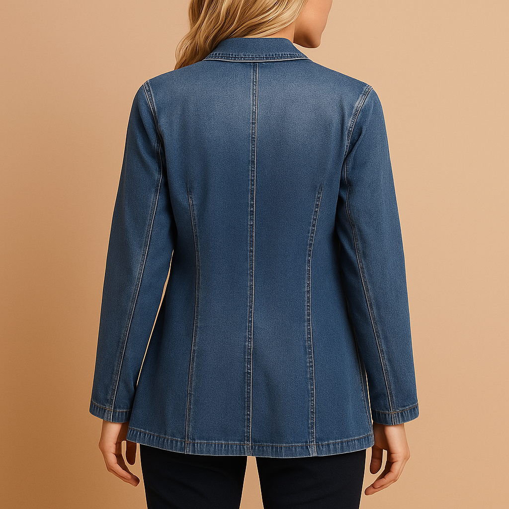 Yvette Women's Tailored Fit Denim Blazer