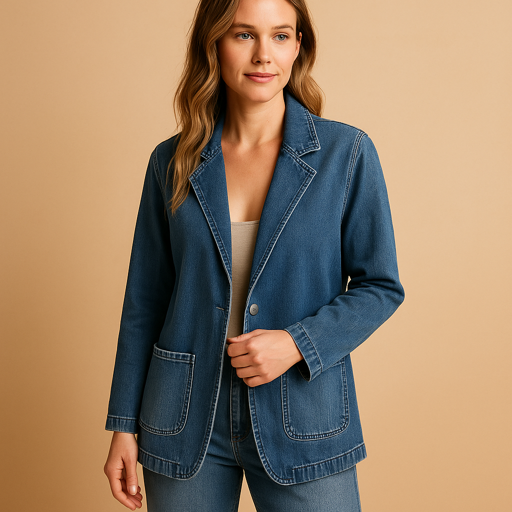 Yvette Women's Tailored Fit Denim Blazer