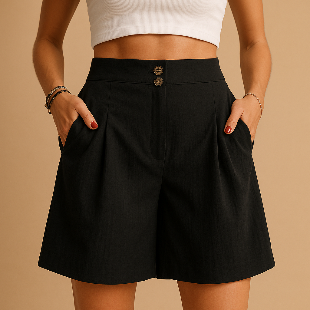 Orla Women's Elegant Shorts with Button Accents