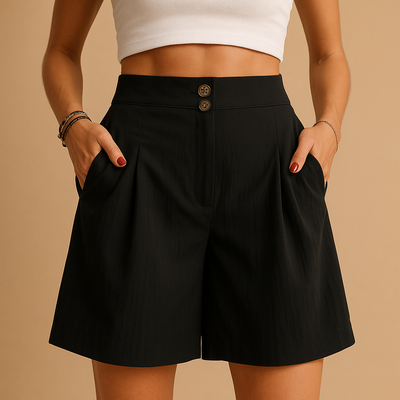 Orla Women's Elegant Shorts with Button Accents