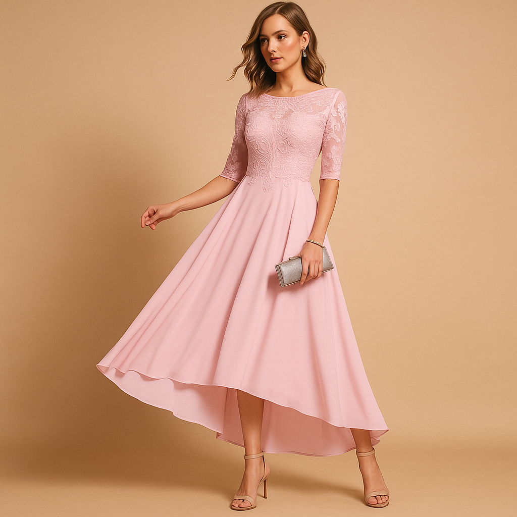 Lace-Detail Party Dress with Flattering Fit for Women | Milou