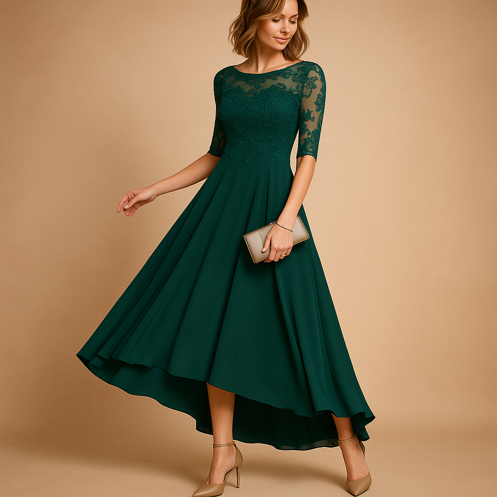 Lace-Detail Party Dress with Flattering Fit for Women | Milou