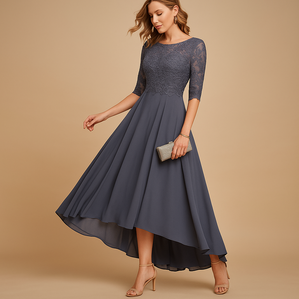 Lace-Detail Party Dress with Flattering Fit for Women | Milou