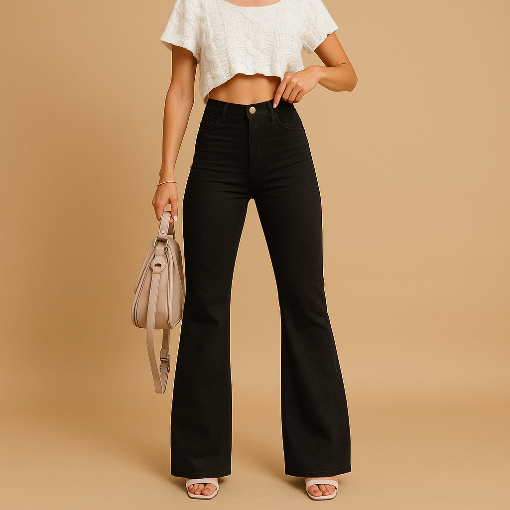 High-Waisted Flared Corduroy Pants for Women | Yinthe