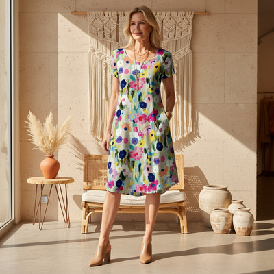 Priya - Watercolor Bloom Dress