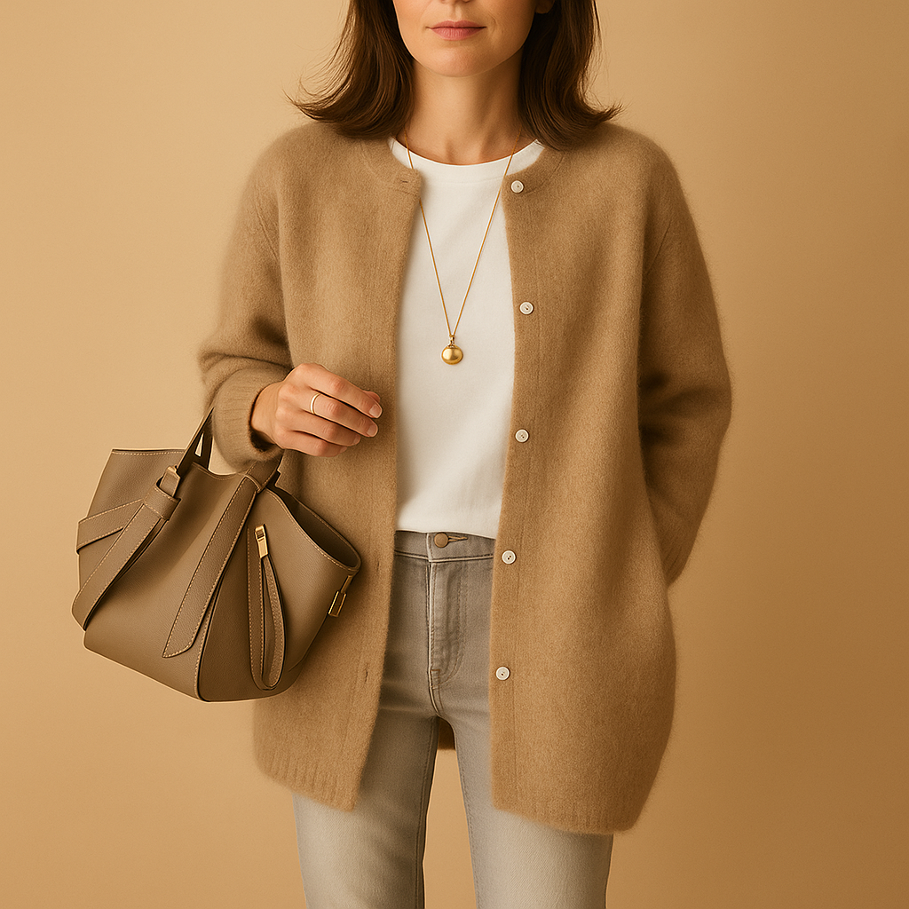 Liora Long Sleeve Button-Up Knitted Cardigan for Women