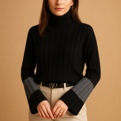 High-Collar Knitted Sweater for Women | Linde