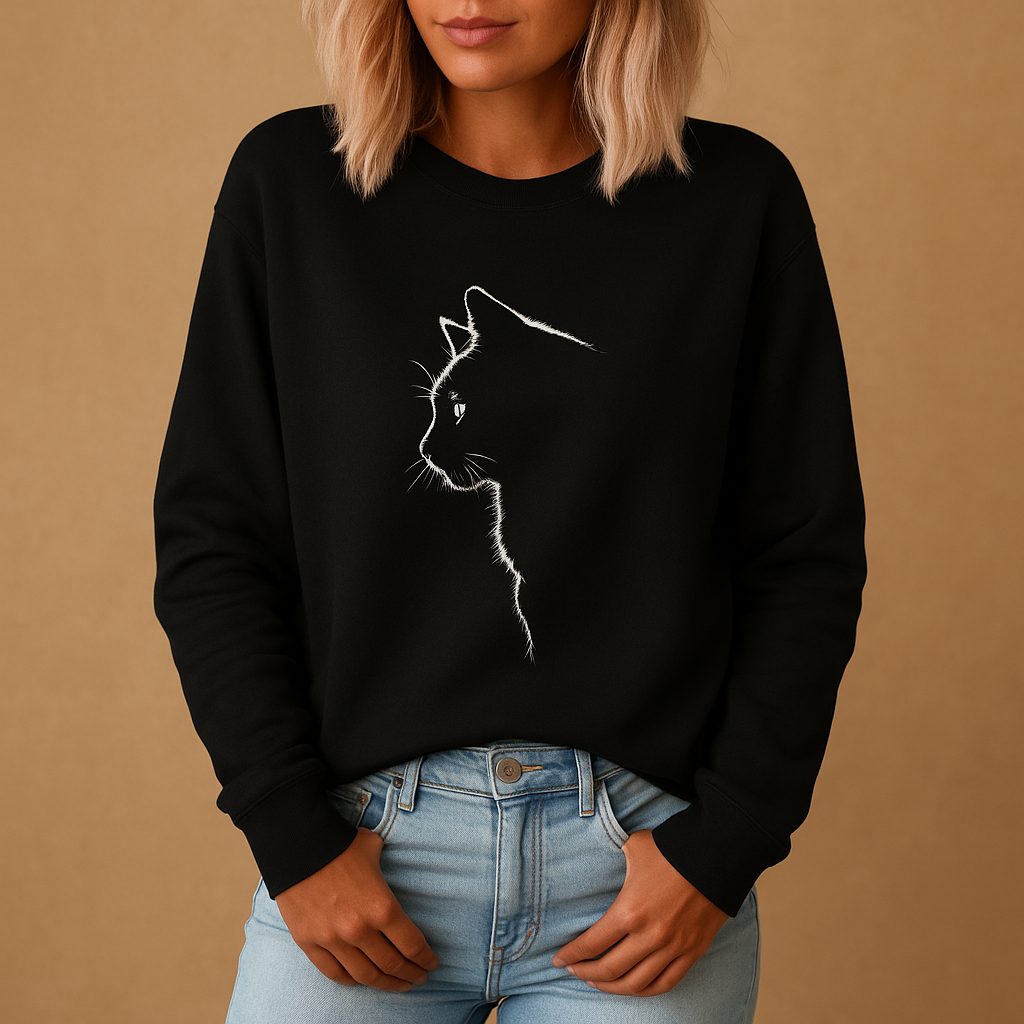 Yara Cat Print Knitted Sweater for Women