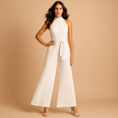 Chic Wide-Leg Pleated Jumpsuit for Women | Milou