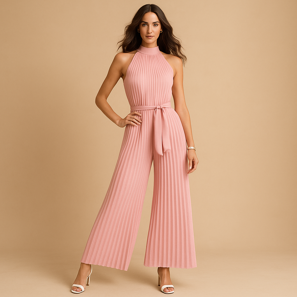 Chic Wide-Leg Pleated Jumpsuit for Women | Milou