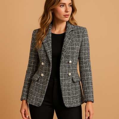 Tailored Fit Checked Blazer for Women | Mirte
