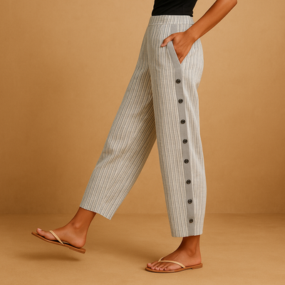 Chic High-Waisted Striped Pants for Women | Tania