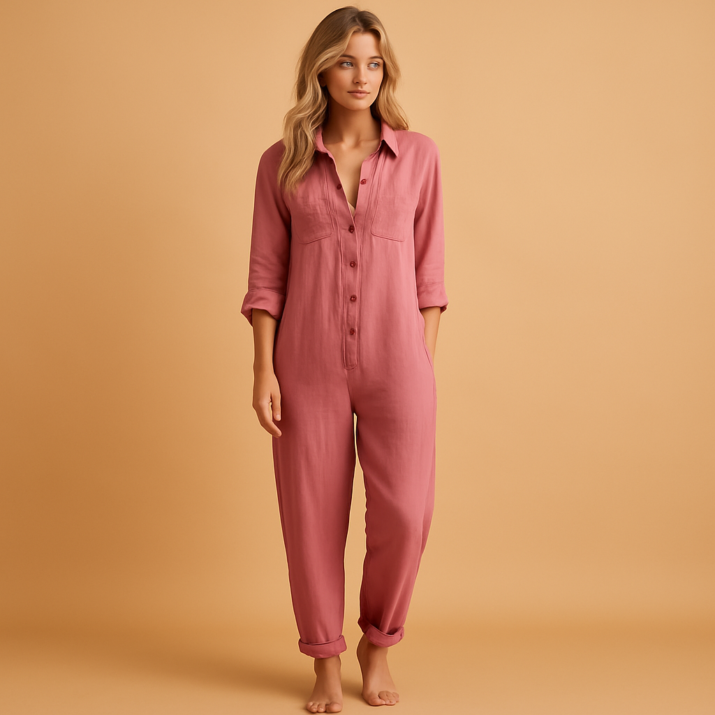 Women's Polo Collar Tailored Jumpsuit | Asha
