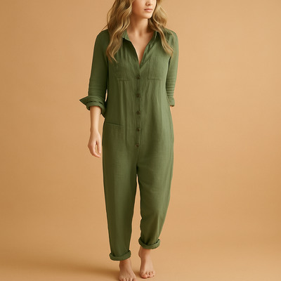 Women's Polo Collar Tailored Jumpsuit | Asha