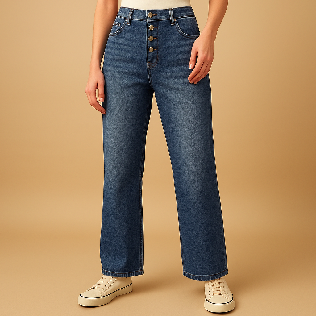 Fleur Women's High-Waisted Loose Fit Jeans