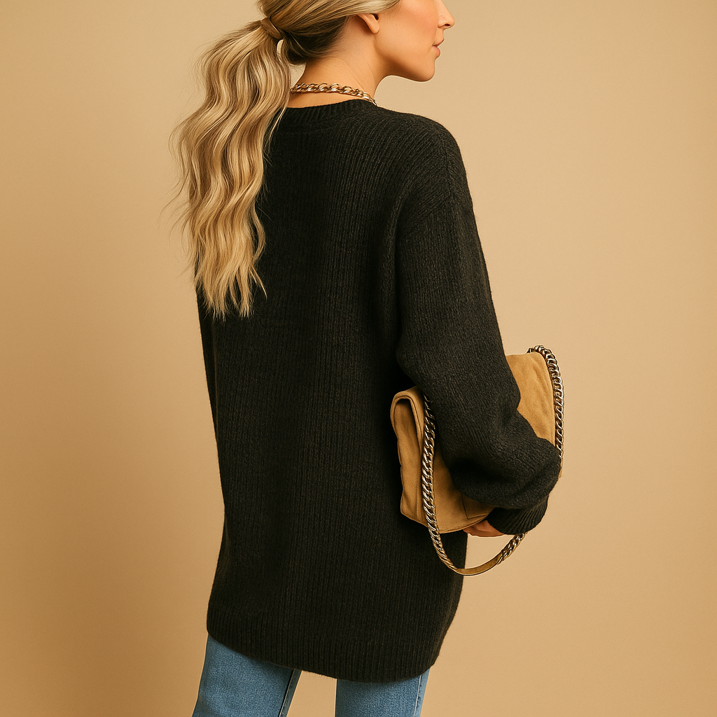 Open Front Classic Women's Knitted Cardigan | Evelien