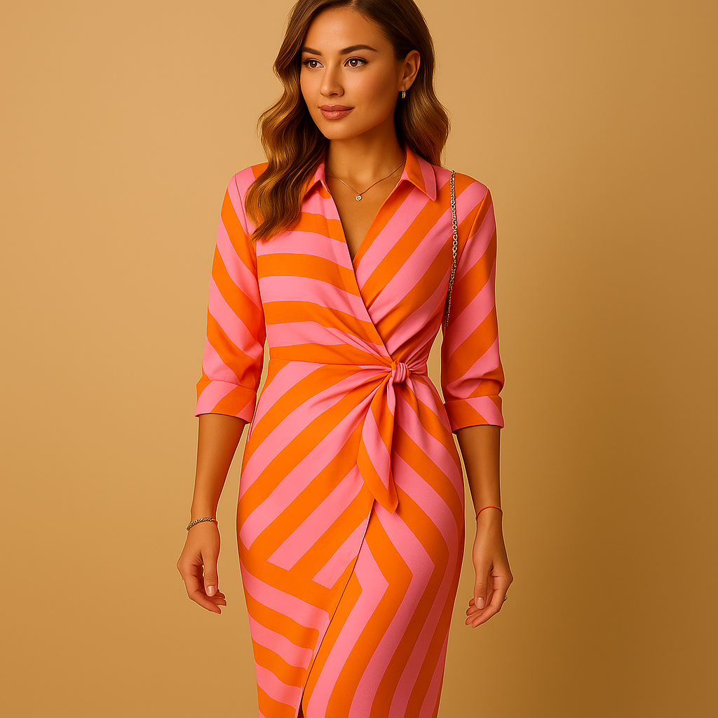 Women's Lightweight Collared Wrap Dress | Louisa