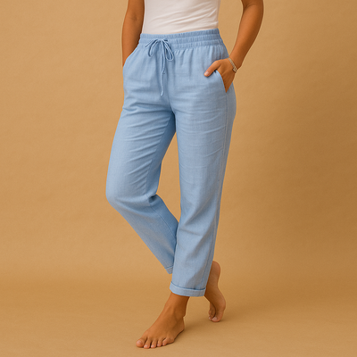 Women's Lightweight Pants with Elastic Waistband | Femke