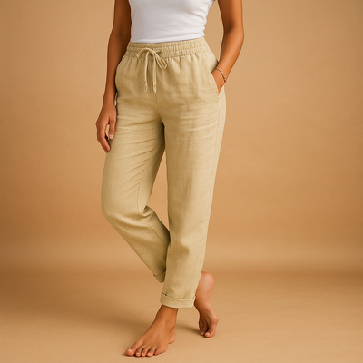 Women's Lightweight Pants with Elastic Waistband | Femke